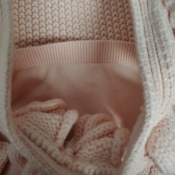 💥108 VENUS Chunky Cable Knit Sleeveless Sweater Pink High-Lo - Picture 3 of 10